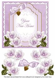 Lilac Magnolia New Home Fancy 7in Decoupage Topper
