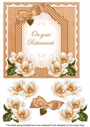 Borange Magnolia Retirement Fancy 7in Decoupage Topper