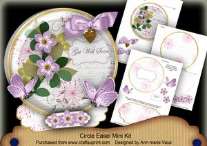 Lilac Fmk Get Well Soon Pretty Circle Easel Card Mini Kit