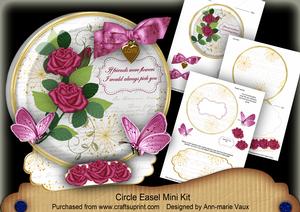 Cerise Rose If Friends -  Pretty Circle Easel Card Mini Kit