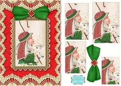 Christmas Shepherd A5 Lace Border Card Front Step by Step