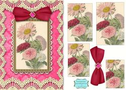Multi Floral A5 Lace Border Card Front Step by Step