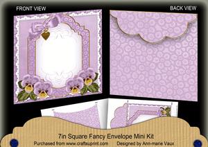 Pale Lilac Pansy Beaded Fancy 7x7inch Easy Envelope Mini Kit