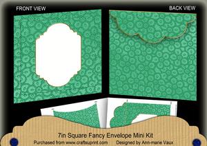 Dark Green Beaded Fancy 7x7inch Easy Envelope Mini Kit