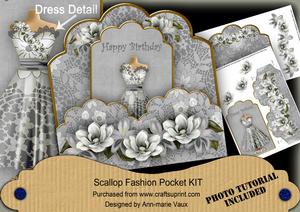Silver Magnolia Happy Birthday Scallop Fashion Tag Mkit