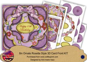 Cherry Blossom Lilac 16th Birthday 3D Rosette 8in Cf Kit