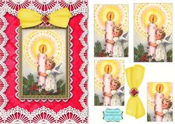 Christmas Candle Angel A5 Lace Card Front Step by Step