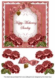 Dred Rose Mothering Sunday Fancy 7in Decoupage Topper