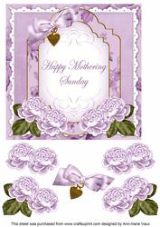 Lilac Rose Mothering Sunday Fancy 7in Decoupage Topper