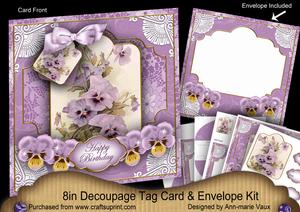Pansy Happy Birthday Special 8in Tag N' Envelope Kit