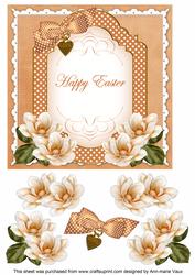 Borange Magnolia Happy Easter Fancy 7in Decoupage Topper