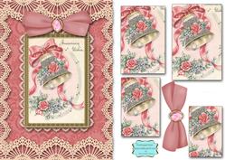 Anniversary Bell A5 Lace Card Front Step by Step