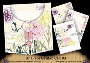 Carnations 8in Drape Gatefold Card Kit