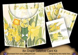 Daffodils 8in Drape Gatefold Card Kit