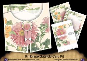 Aster Pink 8in Drape Gatefold Card Kit
