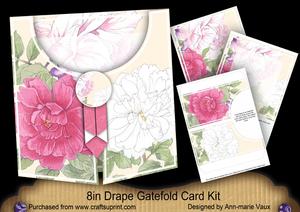 Camillia Pink 8in Drape Gatefold Card Kit