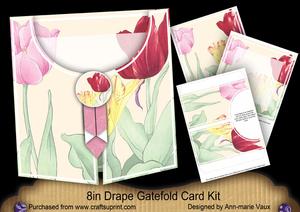 Tulips2 8in Drape Gatefold Card Kit