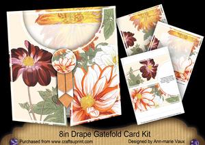 Dahlias 8in Drape Gatefold Card Kit