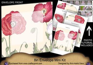 Red Poppy Large Blooms 8in Envelope Mini Kit