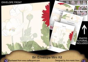 White Poppy2 Large Blooms 8in Envelope Mini Kit