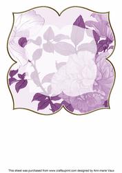 Lemon Rose Purple Large Blooms 8inch Insert Panel