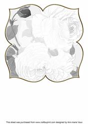 Pink Rose Silver Large Blooms 8inch Insert Panel