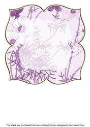 Cosmos Purple Large Blooms 8inch Insert Panel