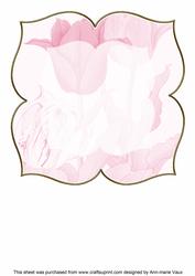 Tulips Pink Large Blooms 8inch Insert Panel
