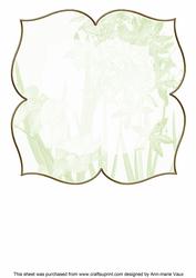 Pretty Blue Flower Olive Large Blooms 8inch Insert Panel