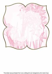 Pretty Blue Flower Pink Large Blooms 8inch Insert Panel
