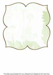 White Poppy Olive Large Blooms 8inch Insert Panel