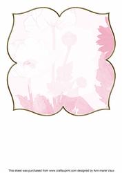 White Poppy Pink Large Blooms 8inch Insert Panel
