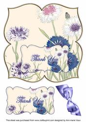 Cornflowers Thank You 8in Large Blooms Fancy Topper