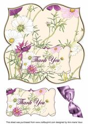 Cosmos Thank You 8in Large Blooms Fancy Topper