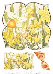 Daffodils Thank You 8in Large Blooms Fancy Topper