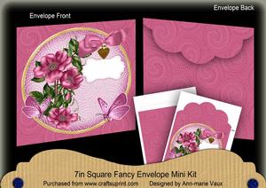 Cerise Wild Rose Circle 7x7inch Easy Envelope Mini Kit