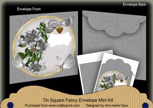 Silver Wild Rose Circle 7x7inch Easy Envelope Mini Kit