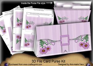 Lilac Daisies 3D File Purse Mini Kit