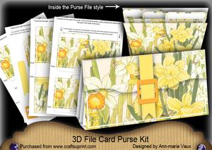 Daffodils Floral 3D File Purse Mini Kit