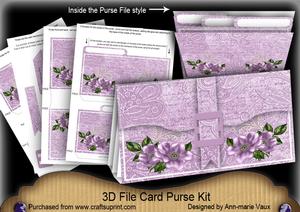 Lilac Wild Rose 3D File Purse Mini Kit