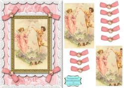 Baby Cherubs A5 Lace N Bows Card Front Step by Step