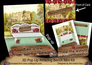 Red Rose Best Wishes 3D Pop-up Bench Mini Kit
