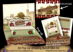 Red Forget Me Knot Special Day 3D Pop-up Bench Mini Kit