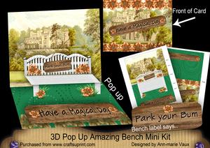 Peach Rose Magical Day 3D Pop-up Bench Mini Kit