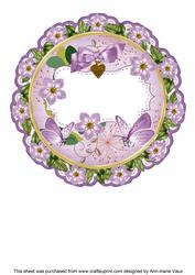 Lilac Forget Me Knot 8in Doily Card Insert Panel