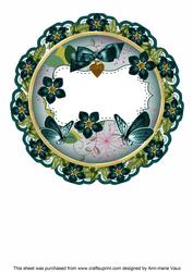Peacock Forget Me Knot 8in Doily Card Insert Panel