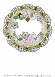 Silver Forget Me Knot 8in Doily Card Insert Panel