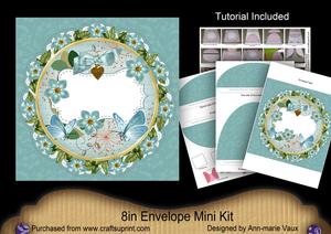 Teal Forget Me Knot Doily 8in Envelope Mini Kit