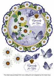 Classic Daisy Especially for You 8in Doily Decoupage Topper