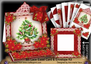 Christmas Tree Lace Top Easel Card & Envelope Kit